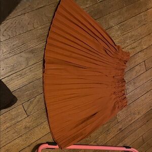 SHEIN A-Line Pleated Skirt in Rust